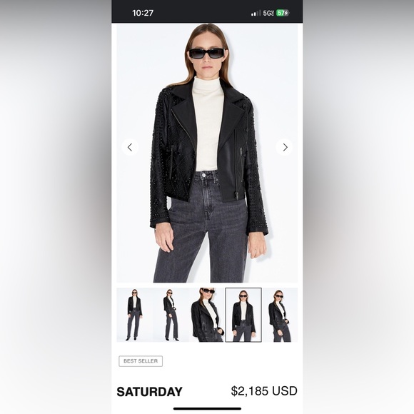 NOUR HAMMOUR Saturday leather jacket - Picture 5 of 10